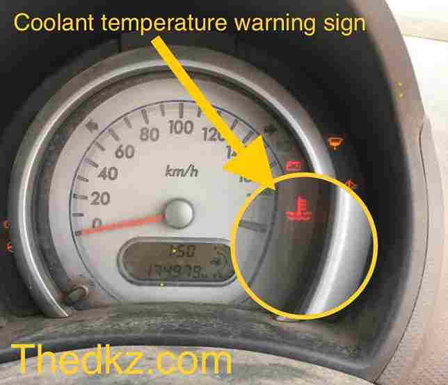 coolant temperature warning sign 