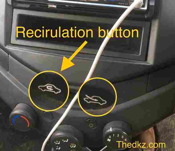 recirulation button को ऑन करते समय ध्यान दे 